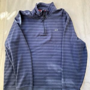 Vineyard Vines Navy and Coral Quarter-Zip